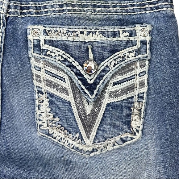 Vigoss The Dallas Straight Leg Mid Rise Embellished Denim Jeans Size 4 Length 33 - Picture 8 of 11